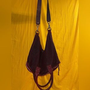 Giorgio Brato Genuine Leather Hobo Crossbody Woven Bag